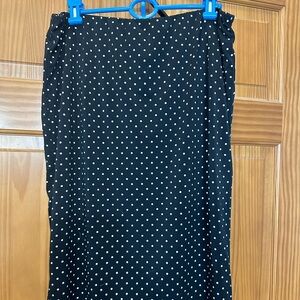 Black and white polka dot pencil skirt